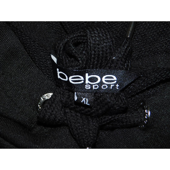 BEBE Sport Womens Size: XL Black Rainbow Logo Hoodie - Picture 3 of 6